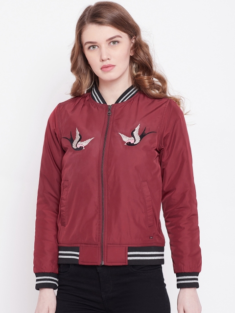 

Duke Women Maroon Solid Varsity Jacket