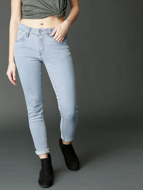 

Roadster Women Blue Regular Fit Mid-Rise Clean Look Stretchable Jeans