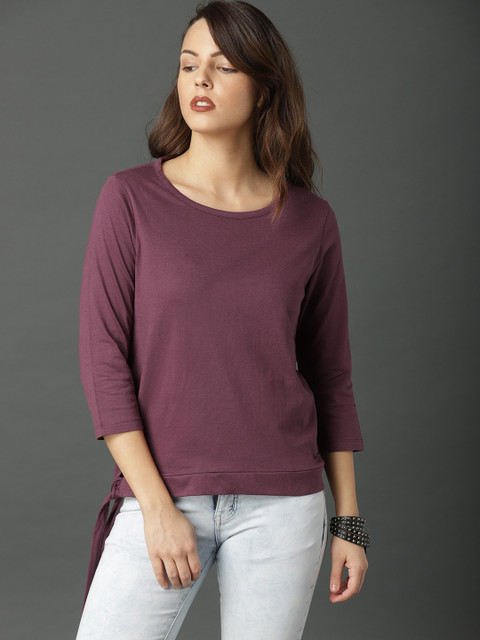 

Roadster Women Burgundy Solid Top