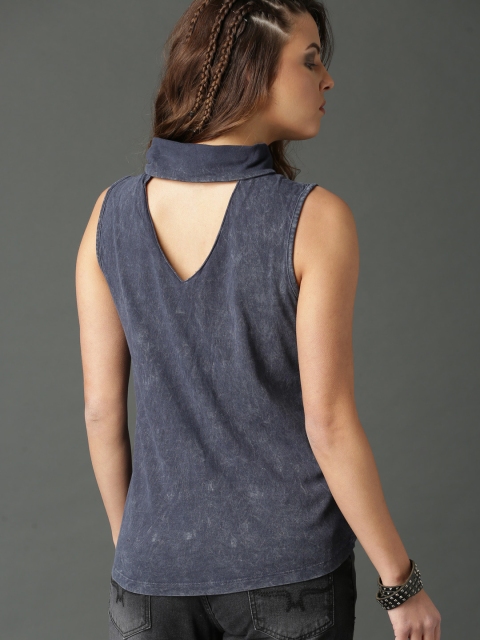 

Roadster Women Navy Blue Solid Top