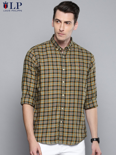

Louis Philippe Sport Men Brown & Grey Slim Fit Checked Casual Shirt