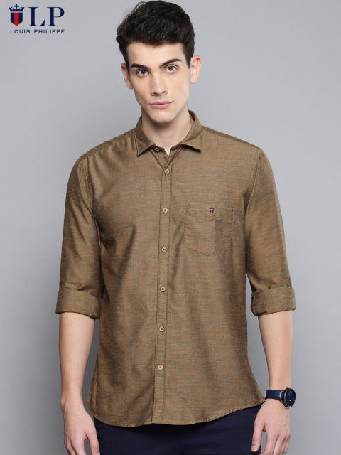 

Louis Philippe Sport Men Brown Slim Fit Self-Design Casual Shirt