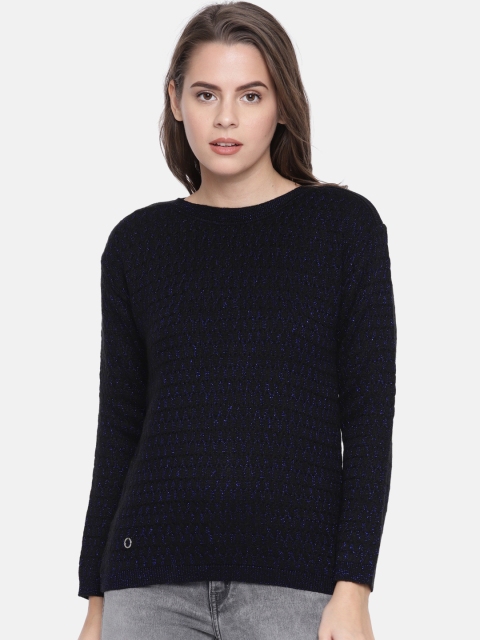 

Duke Women Black Self Design Pullover