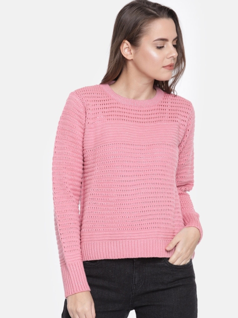 

Duke Women Pink Self Design Pullover