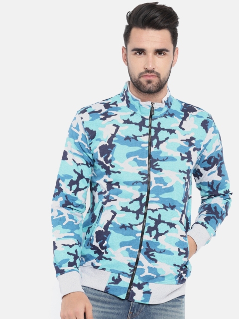

ARISE Men Blue & Black Printed Sweatshirt