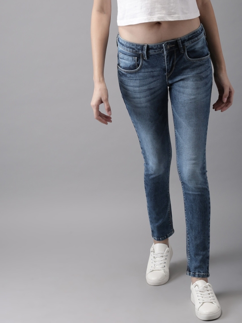 

HERE&NOW Women Blue Skinny Fit Mid-Rise Clean Look Stretchable Jeans