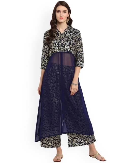

ZIYAA Women Blue Printed A-Line Kurta