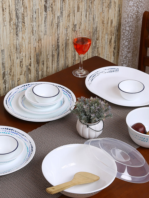 

Corelle White Set Of 30 Printed Dinner Set