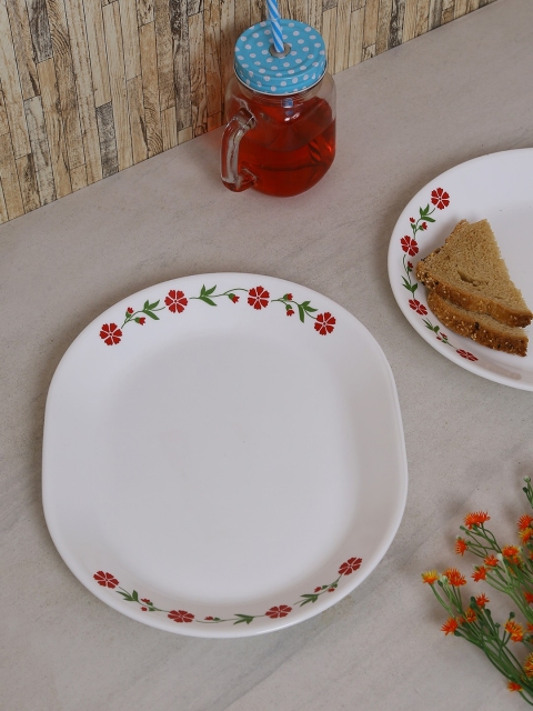 

Corelle Spring Pink White Set Of 3 Printed Plates