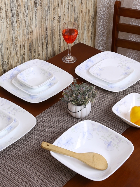 Corelle White Set Of 21 Printed Dinner Set