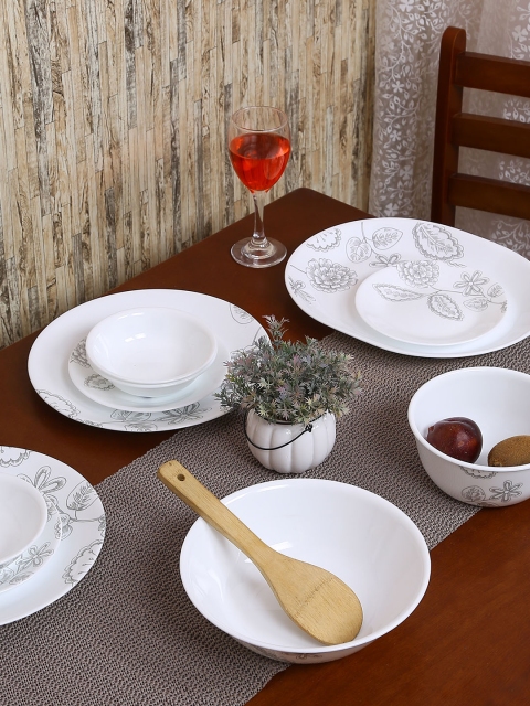 

Corelle White Printed Glass Dinner Set
