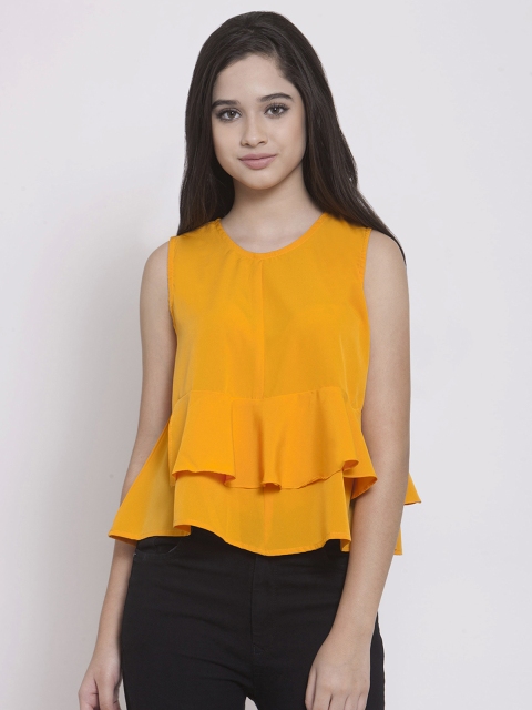 

Martini Women Orange Solid Tiered Top