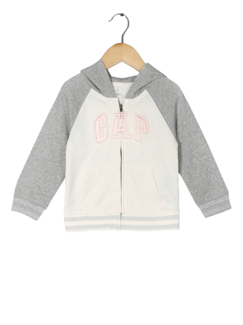 

GAP Girls White French Terry Blocked Hoodie