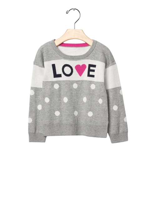 

GAP Girls Grey Intarsia Love And Dots Sweater