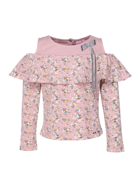 

CUTECUMBER Girls Pink Printed Top