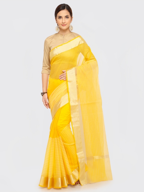 

Rajnandini Yellow Solid Kota Saree