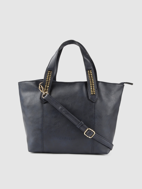 

Caprese Navy Blue Solid Handheld Bag