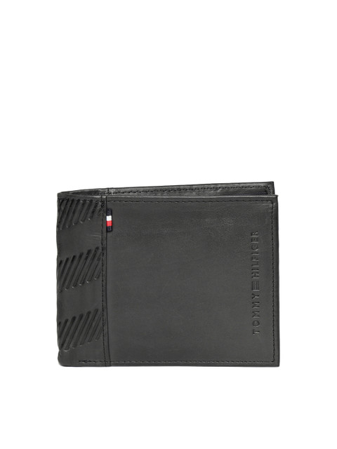 

Tommy Hilfiger Men Black Solid Two Fold Wallet