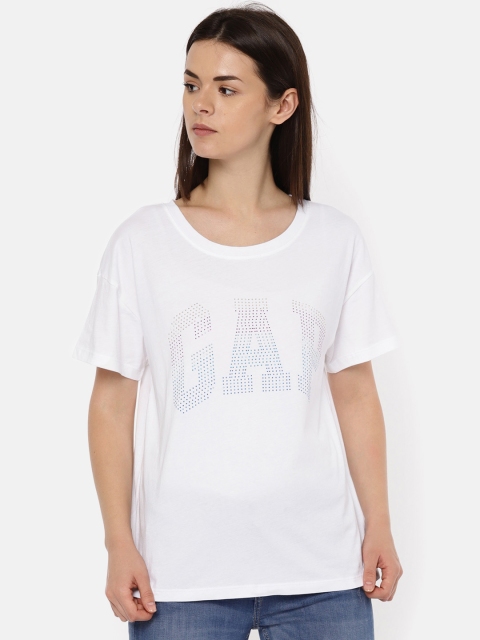 

GAP Women's White Stud Logo Graphic Tee