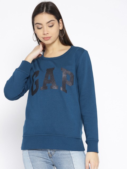 

GAP Women's Teal Blue Logo Graphic Sweatshirt