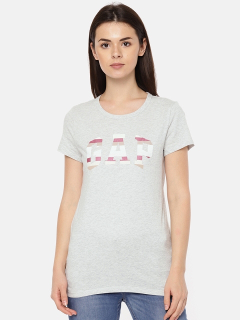 

GAP Women's Grey Melange Short Sleeve Logo Graphic Tee