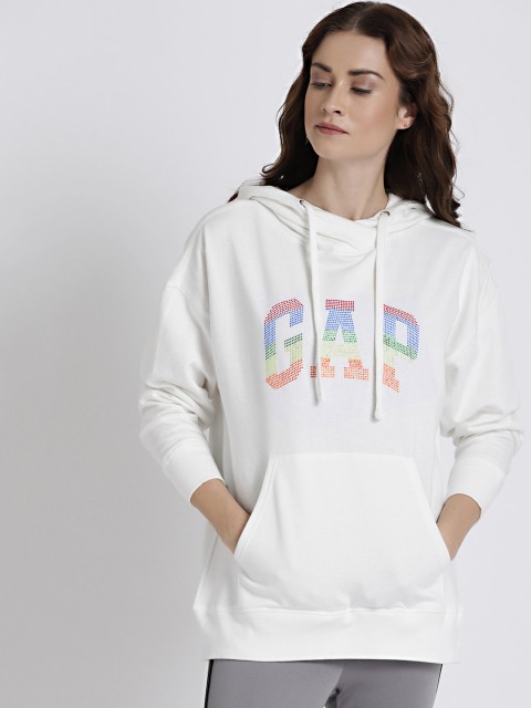 

GAP Women White Studded Logo Sweatshirt
