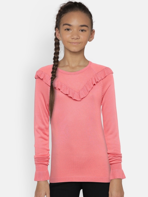 

VITAMINS Girls Pink Solid Top