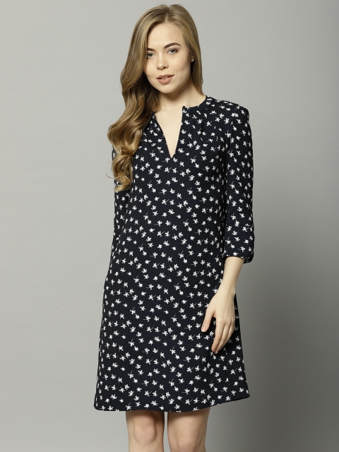 

Marks & Spencer Women Navy Blue Printed A-Line Dress