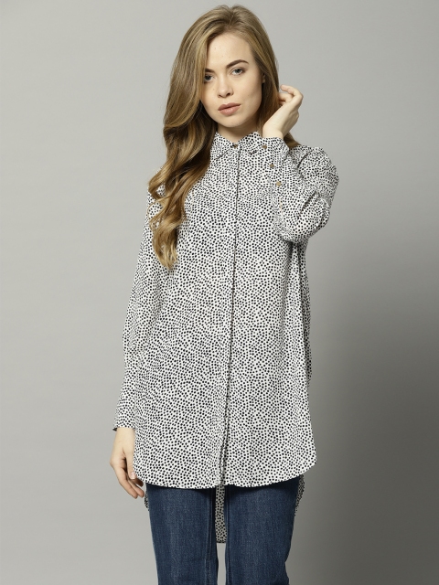 

Marks & Spencer Women White & Black Regular Fit Printed Casual Shirt