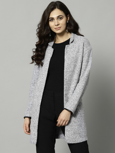 

Marks & Spencer Women Grey Melange Solid Coat