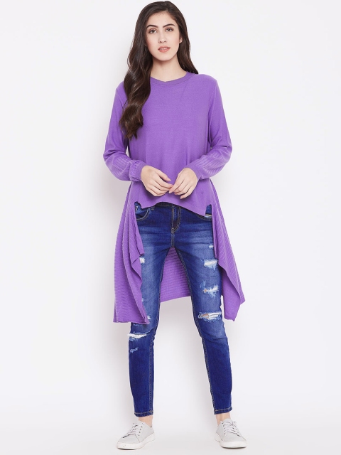 

American Eye Women Purple Solid Pullover