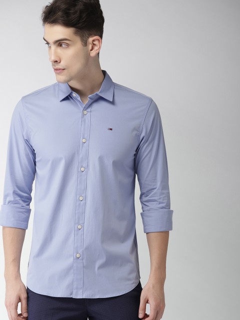 

Tommy Hilfiger Men Lavender Slim Fit Solid Casual Shirt
