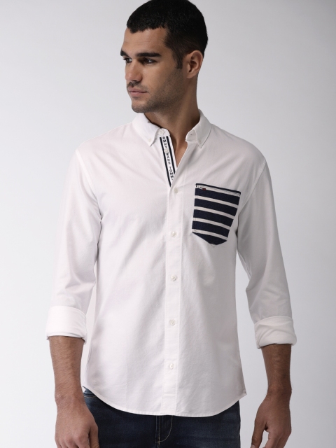 

Tommy Hilfiger Men White Regular Fit Solid Casual Shirt