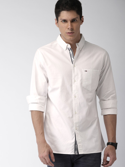 

Tommy Hilfiger Men White Regular Fit Solid Casual Shirt