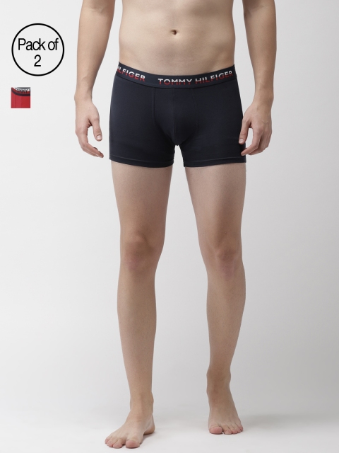 

Tommy Hilfiger Men Pack of 2 Solid Trunks A8AB4114, Navy blue