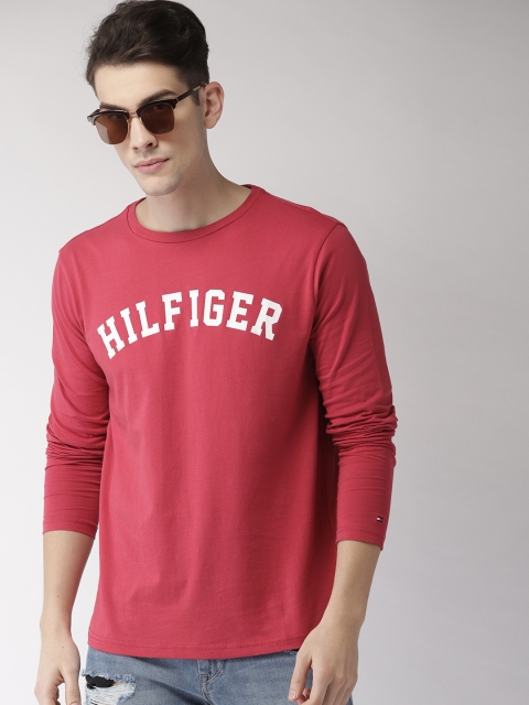 

Tommy Hilfiger Men Red Printed Round Neck T-shirt