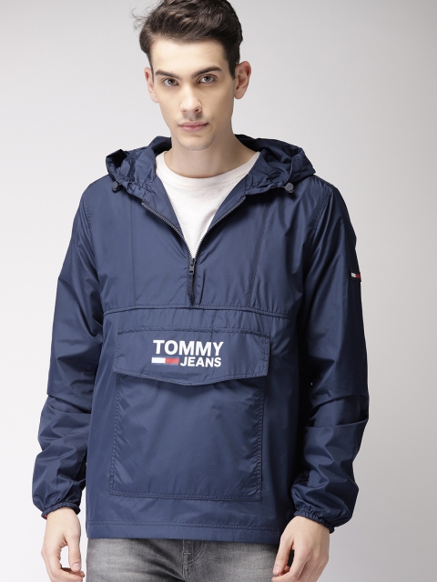 

Tommy Hilfiger Men Navy Blue Solid Lightweight Sporty Jacket