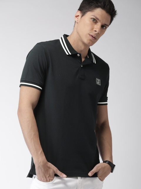 

Tommy Hilfiger Men Navy Solid Regular Fit Polo Collar T-shirt, Navy blue