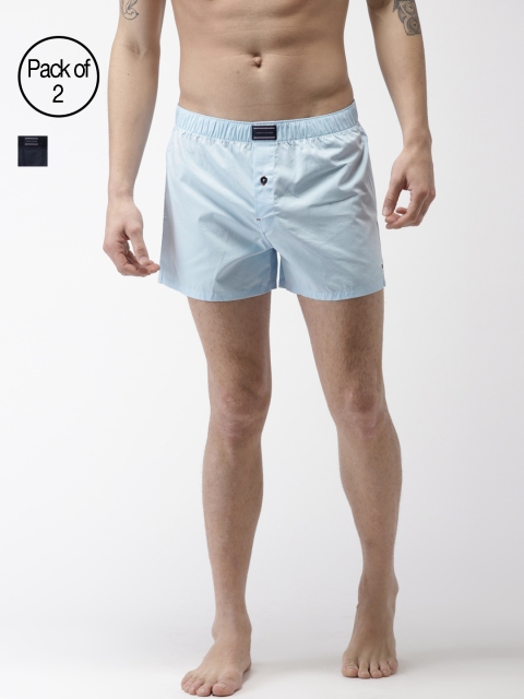 

Tommy Hilfiger Men Pack of 2 Pure Cotton Pure Cotton Pure Cotton Boxers A8AB2110, Navy blue
