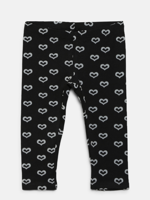 

United Colors of Benetton Girls Black Flock Print Leggings