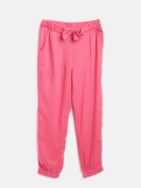 

United Colors of Benetton Girls Pink Regular Fit Solid Joggers