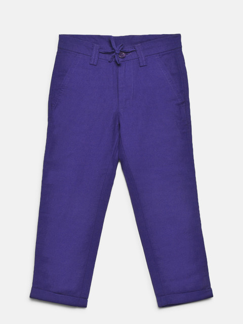 

United Colors of Benetton Boys Blue Regular Fit Solid Trousers