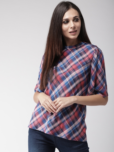 

Style Quotient Women Red & Blue Checked Top