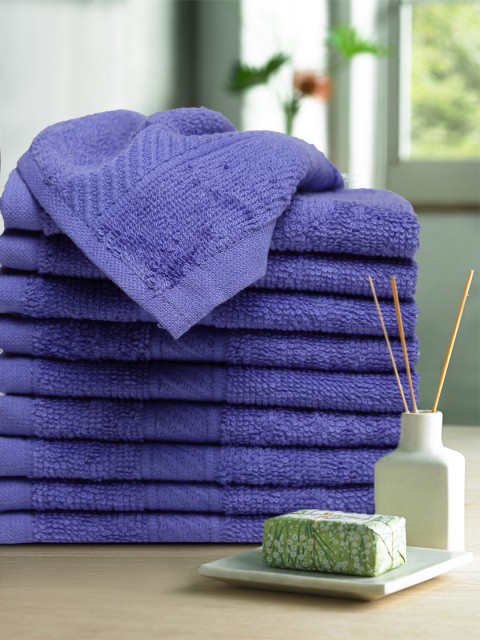 

Trident Set of 10 Blue Solid Face Towels