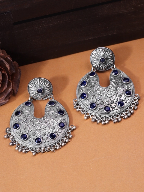 

Rubans Blue Silver-Plated Handcrafted Classic Chandbalis