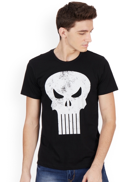 

Free Authority Men Black PUNISHER Printed Round Neck T-Shirt
