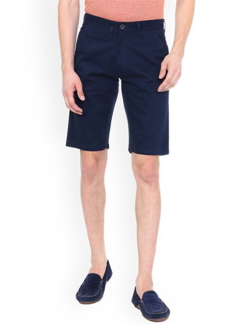

Peter England Casuals Men Navy Blue Solid Regular Fit Regular Shorts