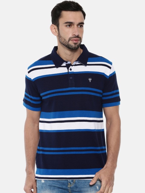 

Classic Polo Men Multicoloured Striped Polo Collar T-shirt, Multi