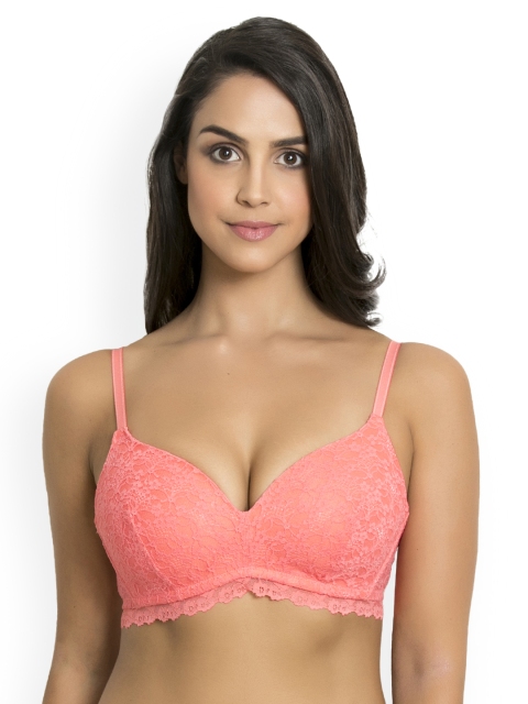 

Zivame Coral Lace Underwired Heavily Padded T-shirt Bra ZI1341FASHZPINK