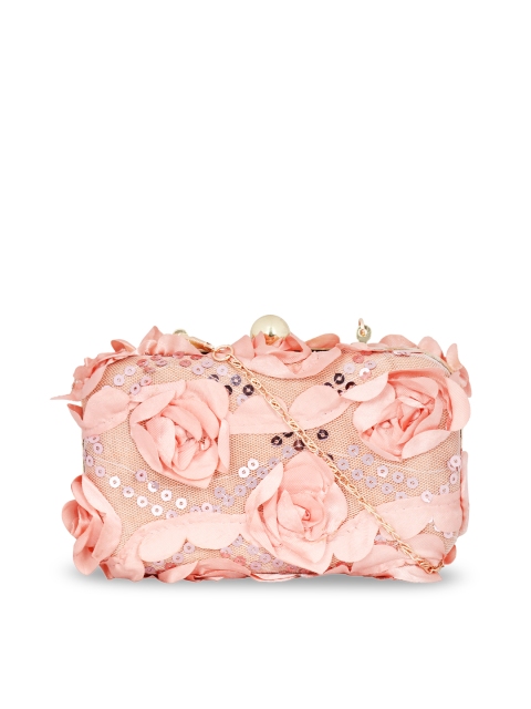

ZAREGARE Pink Embellished Clutch